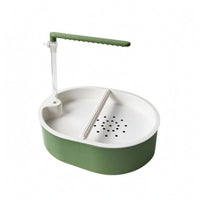 Green and White Parrot Bath Basin Rounded Rectangular Bird Shower Bath Integrated Side Support Parrot Bathtub Clear Tube