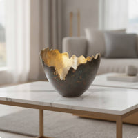Decorative Bowl Sculptural Tabletop Vessel Modern-Industrial Art Bowl for Living Room