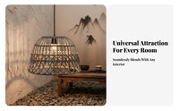 Woven Pendant Light Rustic Simplicity with a Rattan Pendant Light Tranquil Aesthetic Wicker Basket Chandelier for Bar Counter, Restaurant
