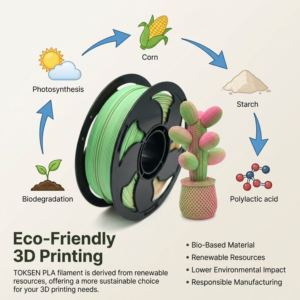 Matte PLA Filament 1.75mm Rainbow Gradient Printer 1kg Spool, Dimensional Accuracy +/- 0.03mm, Multicolor Finish for Desktop