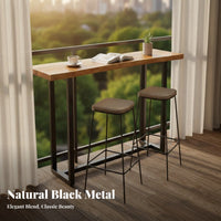 Solid Wood Bar Table Space-Saving Rustic Edge High Firm Table Structure Unfinished Edge Pub Desk for Restaurant Owners, Balcony, Cafe, Dining Area