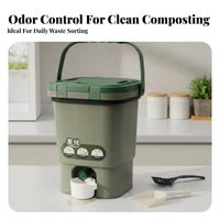 Bokashi Composting Bin Airtight Closure Fermenting Compost Container Kitchen Compost Container Odorless Kitchen Food Waste Bin