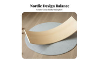 Sensory Training Wooden Balance Board Sturdy Wood Construction Children's Stretching Board Polished Rounded Edges Educational Rocker Toy Unrestricted-Ended Play for Toddlers, Indoor, Outdoor, Playroom