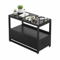 Modern Minimalist Design Sofa Side Cabinet with Drawer Multi-Functional End Table Spacious Storage Living Room Furnishing Sturdy Construction for Apartment Dwellers, Homeowners, Interior Designers, Small Areas, Bedroom, Home Office, Study