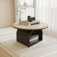 3 Pieces Japanese Design Round Tea Table with 2 Swivel Floor Chairs Space-Saving Design Home Furniture Easy to Clean Cushia Singled Seating for Apartment Dwellers, Homeowners, Tatami Room, Bay Window, Bedroom, Breakfast Nook
