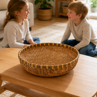 Handwoven Bamboo Basket Fruit Tray Storage Organizer