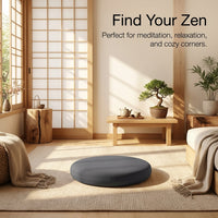 Memory Foam Floor Cushion, Round Tatami Meditation Cushion, Large Floor Pillow for Meditation, Floor Seating Pad, Living Room Floor Pillow