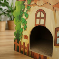 Feline House Spacious Interior Multi Level Cat Scratcher Pet Accessory