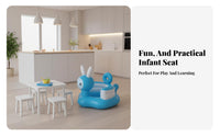 Foldable and Portable Inflatable Training Sofa Multi-Functional Inflatable Sit-up Chair With Music Infant Floor Seat Easy to Clean for Infants, Toddlers, Parents, Bathtime, Feeding Time, Mealtime, Playtime