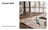 Peacock Hair Adornment Set Classical Design Traditional Chinese Attire Headpiece Set Traditional Chinese Attire Hair Jewelry