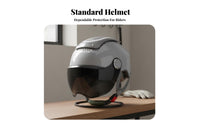 Helmet 3C Certified Motorcycle Half Helmet with Visor Four-Season Guarding Headwear for Women, Commuters, Summer Riding