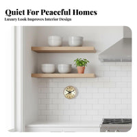 Fog-Proof Waterproof Bathroom Clock Non-Ticking Retro Roman Numeral Clock Vintage Design for Kitchen, Refrigerator