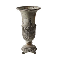 Vase with Pedestal Base Antique-Inspired Vessel Rustic for Tabletop Styling