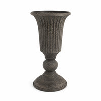 Antique-Style Decorative Vessel Vintage Metal Urn Distressed Pedestal Bowl Rustic for Wedding Centerpieces, Boutique Displays