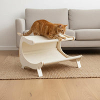 Wooden Pet Scratch Lounge Year-Round Sisal Pet Scratcher Bed Two-in-Single-Use
