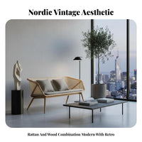 Cane rear Armchair Nordic aesthetic Lounge Chair centuryera Modern Home Furniture for Readers, Homeowners, Living Room, perusing corner, Bedroom