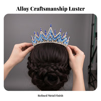 Crystal Crown Marquise Cut Crystals Bridal Tiara Wedding Hair Crown Elegant Design Wedding Tiara Sparkling for Prom Attendees