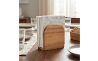 Rounded Top Wooden Tissue Box Holder Solid Wood Upright Tissue Holder Rectangular Home Decor Exposed Design for Tabletop, Kitchen