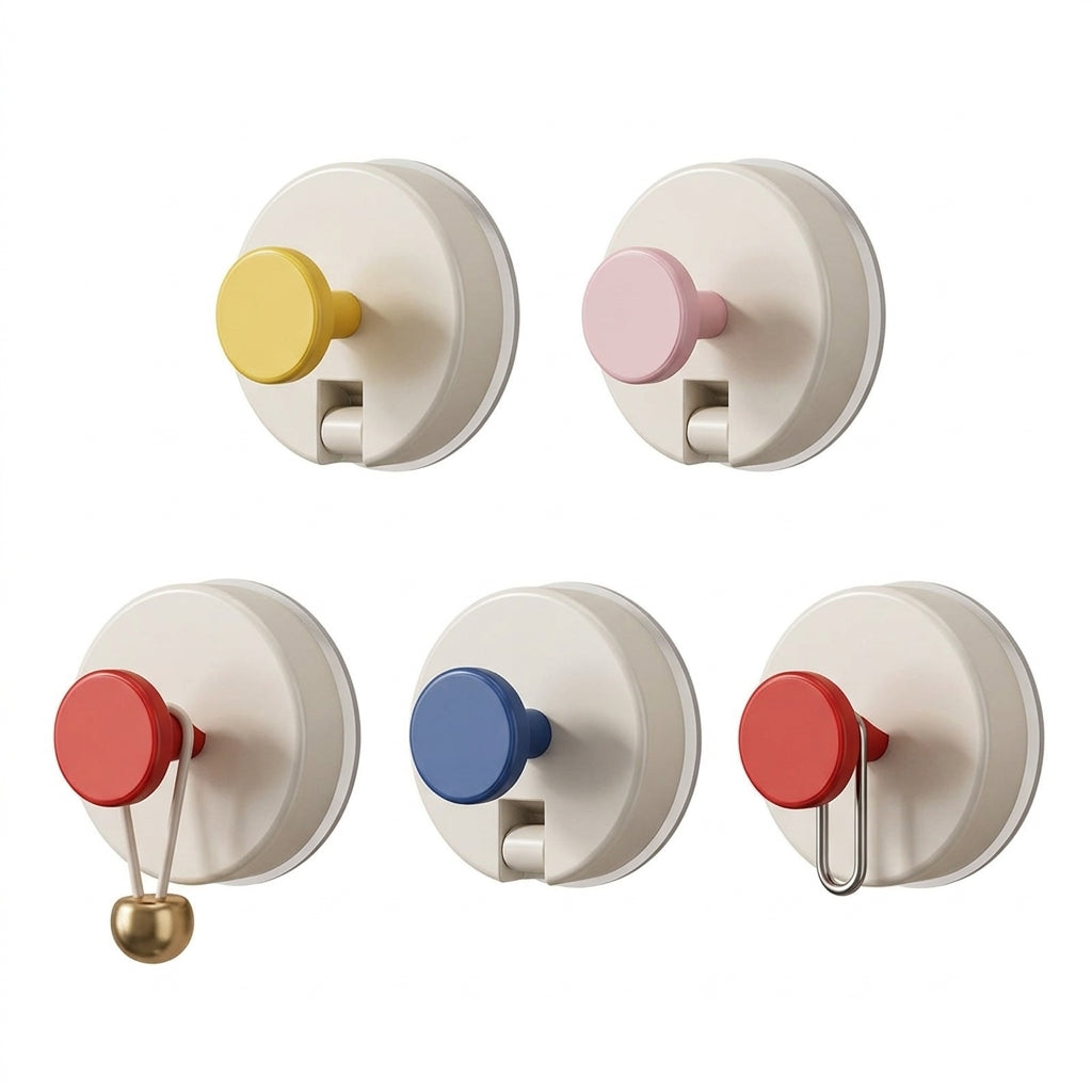 Suction Cup Hooks for Wall, Heavy Duty Vacuum No Drilling, Strong Adhesive Towel for Shower Kitchen, Yellow Removable Hanger