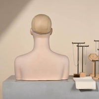 Mannequin Head with Shoulders Solid Hairpiece Display Head Elegant Look Accessory Earrings Necklace Display Bust