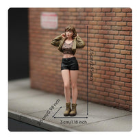 Miniature Standing Girl Figure Realistic Pose Female Figurine Collectible Diorama Female Figure for Photography