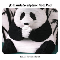Creative Gift 3D Panda Memo Pad Decorative Ornament Panda Paper Carving Block Multifunctional for Adults, Kids, Home, Study Room, Bookshelf
