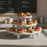 Wooden Cake Display Stand Multifunctional 3 Tier Dessert Stand Rustic Tiered Dessert Display for Wedding, Party, Birthday