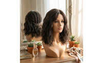 Layered Shoulder Length Curly Hairpiece Voluminous Synthetic Wavy Hairpiece Breathable Mesh Beauty Accessory Natural-Looking