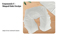 100 Pieces Face Cradle Cover Pure Massage Headrest Cover Hygienic U-Shaped Headrest Towel for Estheticians, Spas, Medical Facilities