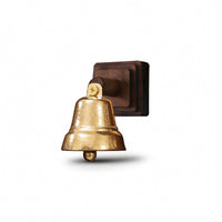 Minimalist Door Bell Vintage-Style Door Chime Decorative Bell with Wooden Base Compact for Shopkeepers