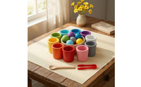 Hand-Eye Coordination Ball Cup Game with Tongs Fine Motor Child-Centered Toy with Tongs Multicolor Color Matching Toy with Cups Educational for Toddlers, Preschoolers, Homeschooling, Playrooms