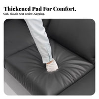 Genuine Leather Three-Seater Office Couch Minimalist Design 3-Seater Waiting Room Sofa Professional Appearance Reception Seating Thick Padding for Customers, Business Owners, Interior Designers, Lobby, Hospital, Airport