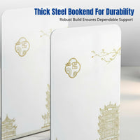 Metal Bookend, L-Shaped Desktop Organizer, Chinese Style, Creative Book Holder, Thick Steel, Multiple Colors