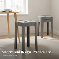 Modern Minimalist Design Stackable Plastic Stool Space-Saving Backless Chair Easy to Clean Seating Furniture No Assembly Required for Families, homeowners, Students, Small Apartments, Dining Room, Kitchen, Office