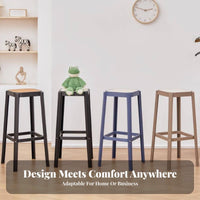 Minimalist Design Stackable Counter Stool with Backrest Easy Maintenance Bar Chair Sturdy Frame Household Furniture single-Piece Molding for Homeowners, Restaurant Owners, Adults, Coffee Shop, Bistro, Kitchen, Reception Area