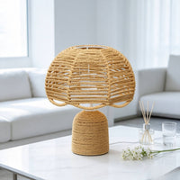 Handwoven Paper Rope Lampshade Natural Woven Lampshade Beige Boho Woven Lamp Shade Cozy for Dining Room, Cafes