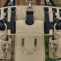 Adjustable Fit Multi-Pocket Tool Pouch System Even Weight Distribution Heavy Duty Carpenter Belt Padded Work Belt Rig for Electricians, Gardeners