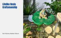 Creative Lotus Leaf Turtle Fishing Resin Ornament, Aquatic Habitat, Fish Habitat, Pond, Courtyard Landscaping