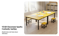 Kindergarten Drawing Table Easy to Young Children Colorful Craft Table Sturdy Construction Preschool Study Desk for Students, Childcare Center