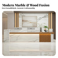 Salon Reception Counter Spacious Work Surface Modern Reception Desk Sturdy Build Cashier Checkout Counter for Business Owners, Office Managers