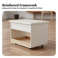 Vintage and elegance Foldable 2-Tier Trolley Movable with casters Household Furniture adaptable Utility trolley sturdyDuty for Interior Design aficionados, Office Workers, Living Room, Balcony, Kitchen, Bathroom