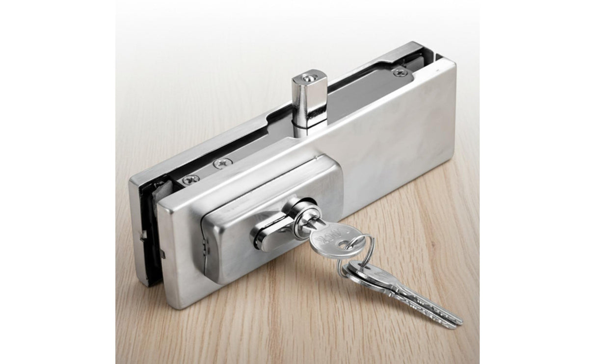 Frameless Glass Door Floor-Mounted Lock Rust and Floor Mounted Glass Door Lock Heavy Duty for Commercials Buildings, Office, Entrance Doors