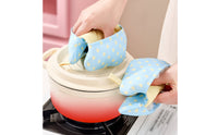 Canvas Pot Holder with Hanging Loop Compact Padded Kitchen Hand Holder Hot Pad Washable for Home Cooks, Cooking, Baking