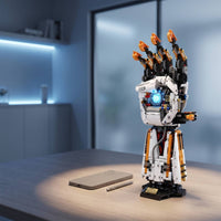 Robotic Hand Building Blocks Kit Articulated Robotic Hand Building Set Wireless-Operated Controlled Illuminated for Teens, Desk