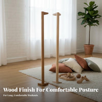 Wooden Balance Bar Sturdy Wood Floor Balance Bar Fitness Equipment Sleek Finish Stretching Prop Minimalist Design