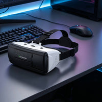 Lens Cloth Included VR Headset with Headphones Lightweight Body 3D Immersive Reality Headset Comfortable Fit Tech Gadget 360-Degree View for Home Entertainment
