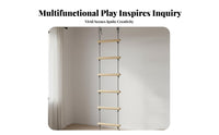 Solid Wood Construction Kids Indoor Climbing Wall Early Education Kids Rock Climbing Wall Safe & Sturdy Home Playground Set Active Play for Toddlers, Educators, Parents, Kindergarten, Playroom, Bedroom
