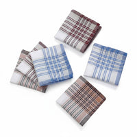 Absorbent Cotton Handkerchief Soft Vintage Cloth Hanky Lightweight Plaid Handkerchief Breathable for Seniors, Men, Daily Carry, Travel
