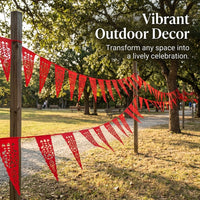 Red Polyester Wedding Flags 262ft Outdoor Wedding Celebration , Wedding Decorations for Outdoor Ceremony Garden Yard