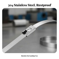 Stainless Steel Wire Tie High Temperature Resistant Automatic-Locking Metal Tie Metal Banding Strap Rust Resistant Bundling